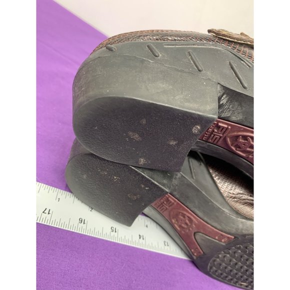 Ariat Womans 7B Brown Slip On Mules Sling Back ~ Scuffed - Picture 9 of 11